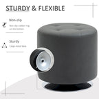 Repose-pieds ottoman rond pivotant à 360° en PU avec rembourrage éponge épais et base en acier