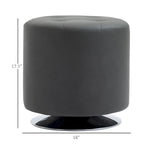 Repose-pieds ottoman rond pivotant à 360° en PU avec rembourrage éponge épais et base en acier