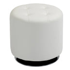 Repose-pieds ottoman rond pivotant à 360° en PU avec rembourrage éponge épais et base en acier