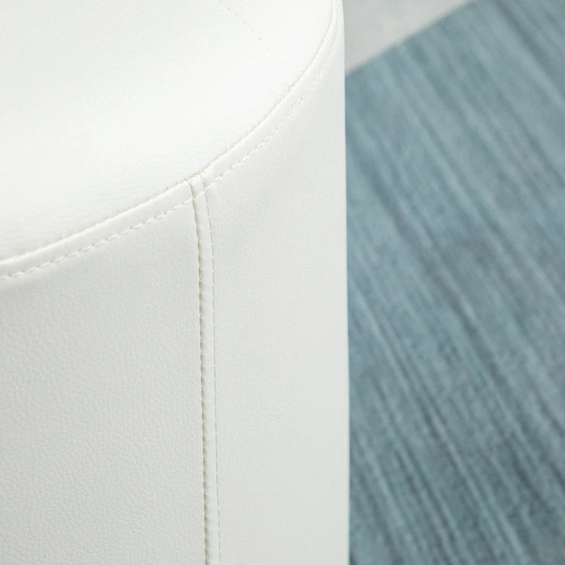 Repose-pieds ottoman rond pivotant à 360° en PU avec rembourrage éponge épais et base en acier