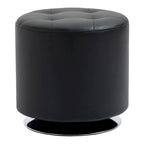 Repose-pieds ottoman rond pivotant à 360° en PU avec rembourrage éponge épais et base en acier