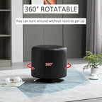 Repose-pieds ottoman rond pivotant à 360° en PU avec rembourrage éponge épais et base en acier