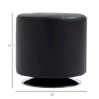 Repose-pieds ottoman rond pivotant à 360° en PU avec rembourrage éponge épais et base en acier