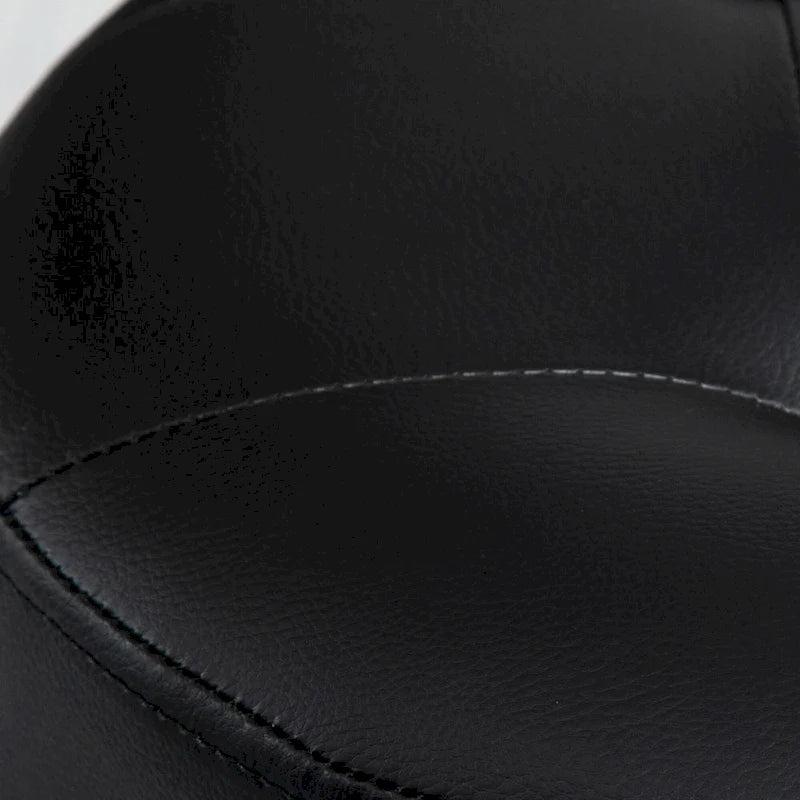 Repose-pieds ottoman rond pivotant à 360° en PU avec rembourrage éponge épais et base en acier