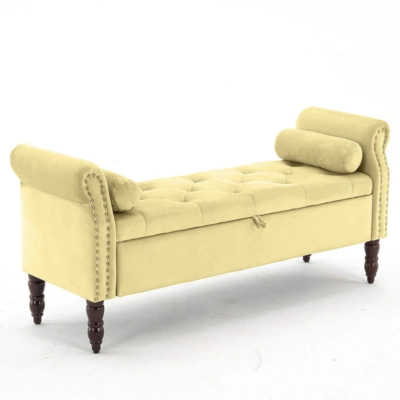Banc de rangement HOMYKA avec accoudoirs roulés
