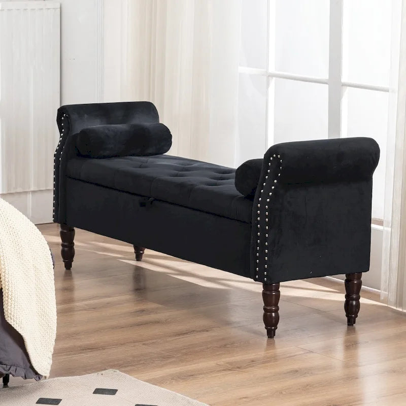 Banc de rangement HOMYKA avec accoudoirs roulés
