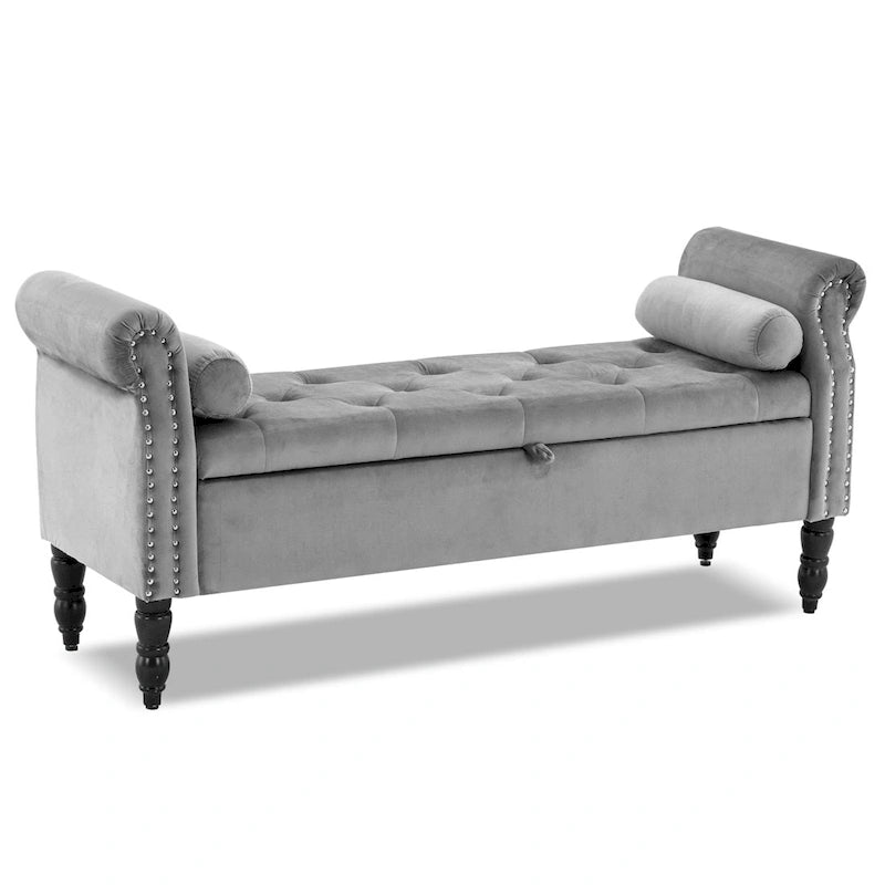 Banc de rangement HOMYKA avec accoudoirs roulés