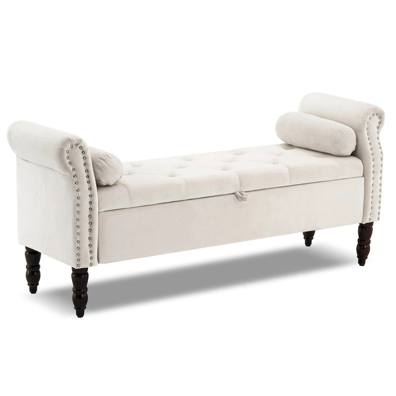 Banc de rangement HOMYKA avec accoudoirs roulés