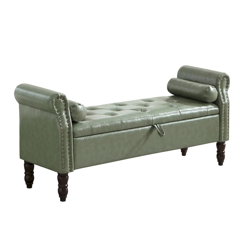 Banc de rangement HOMYKA avec accoudoirs roulés
