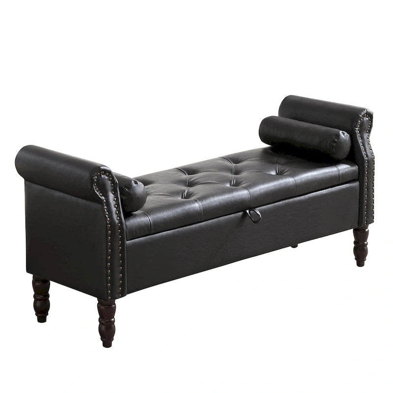 Banc de rangement HOMYKA avec accoudoirs roulés