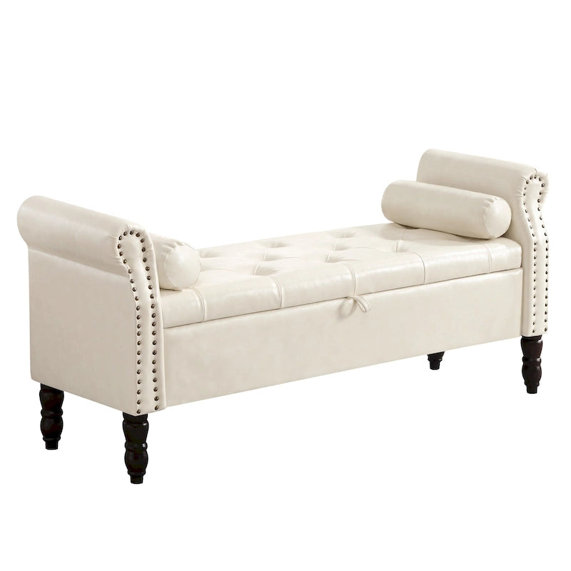 Banc de rangement HOMYKA avec accoudoirs roulés