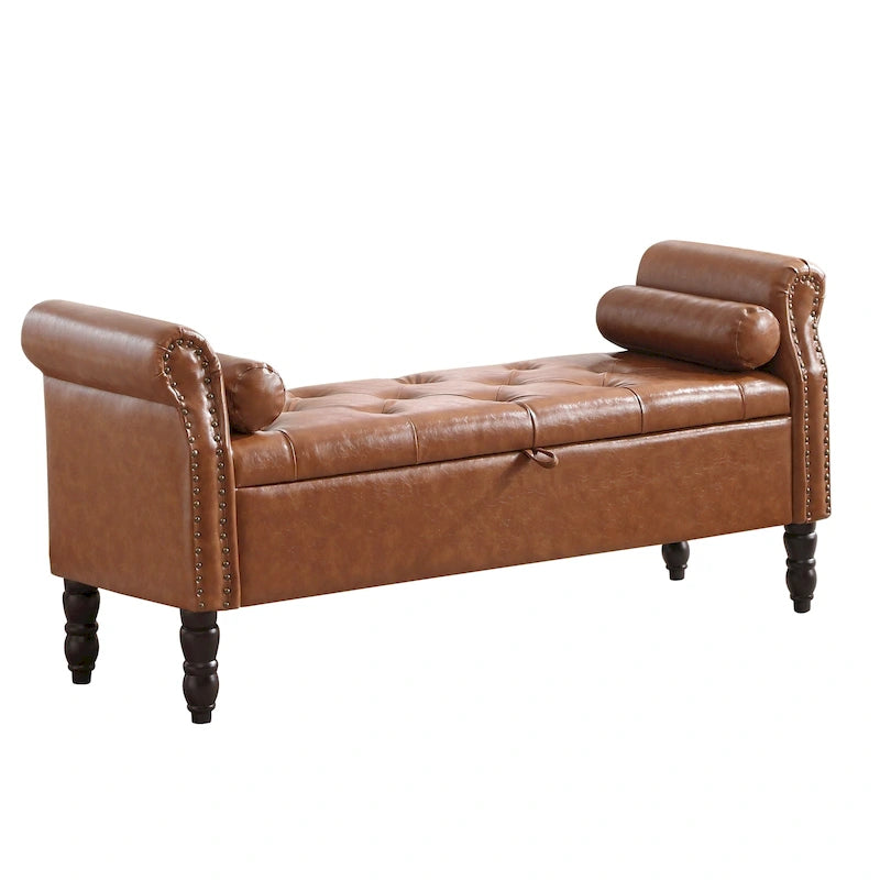 Banc de rangement HOMYKA avec accoudoirs roulés