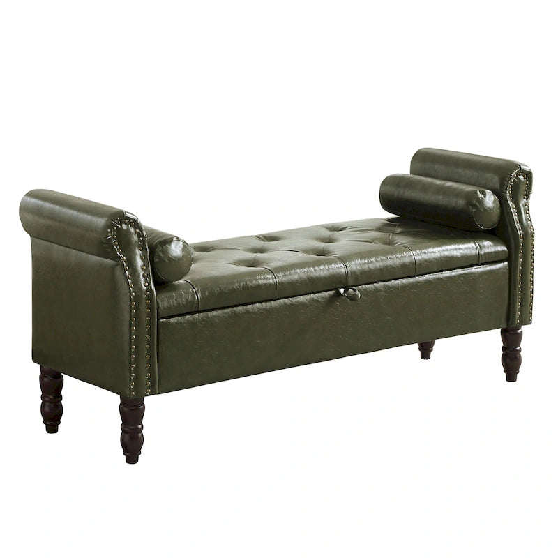 Banc de rangement HOMYKA avec accoudoirs roulés