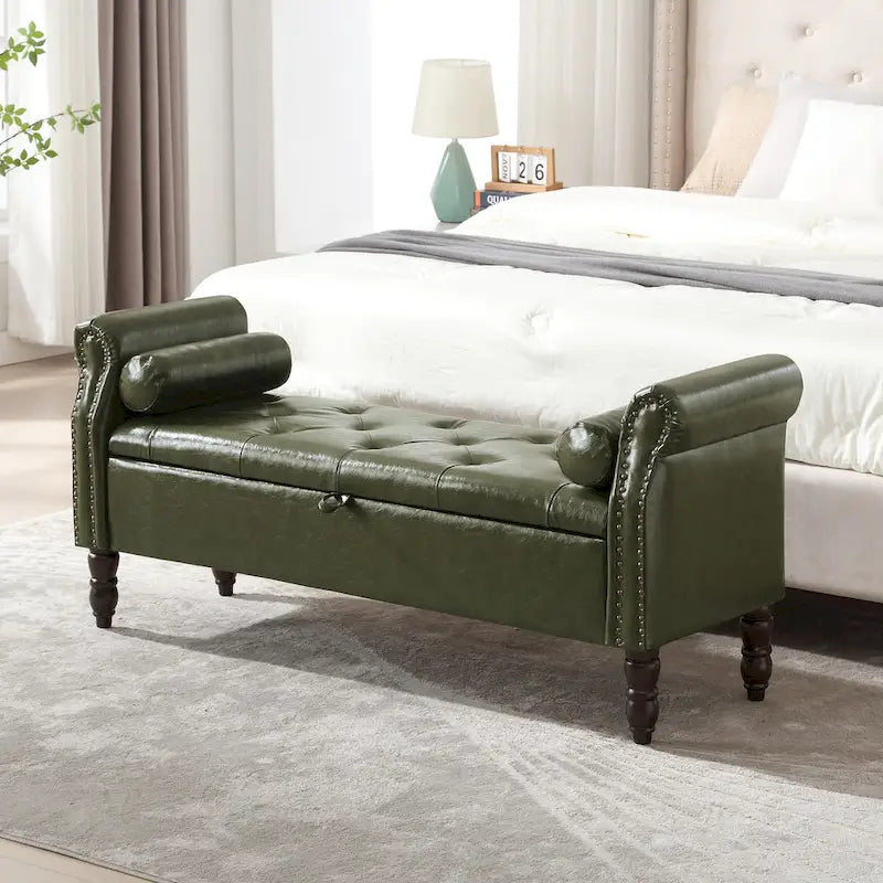 Banc de rangement HOMYKA avec accoudoirs roulés