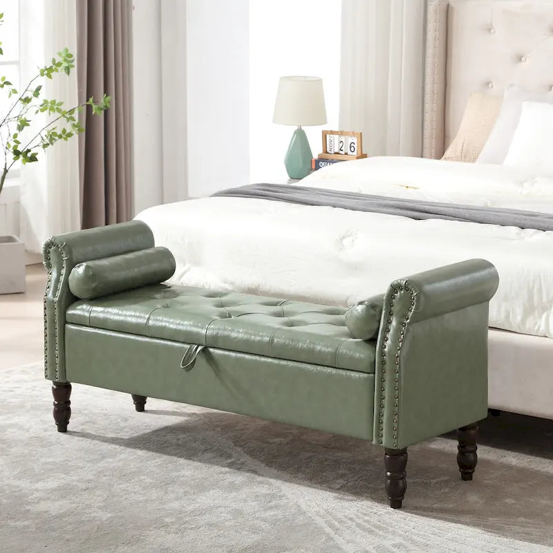 Banc de rangement HOMYKA avec accoudoirs roulés
