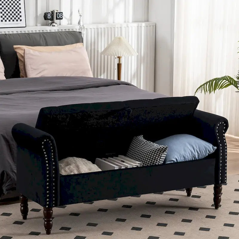 Banc de rangement HOMYKA avec accoudoirs roulés