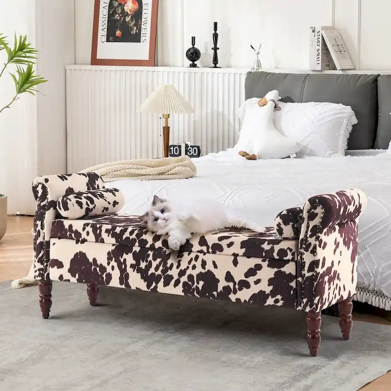 Banc de rangement HOMYKA avec accoudoirs roulés