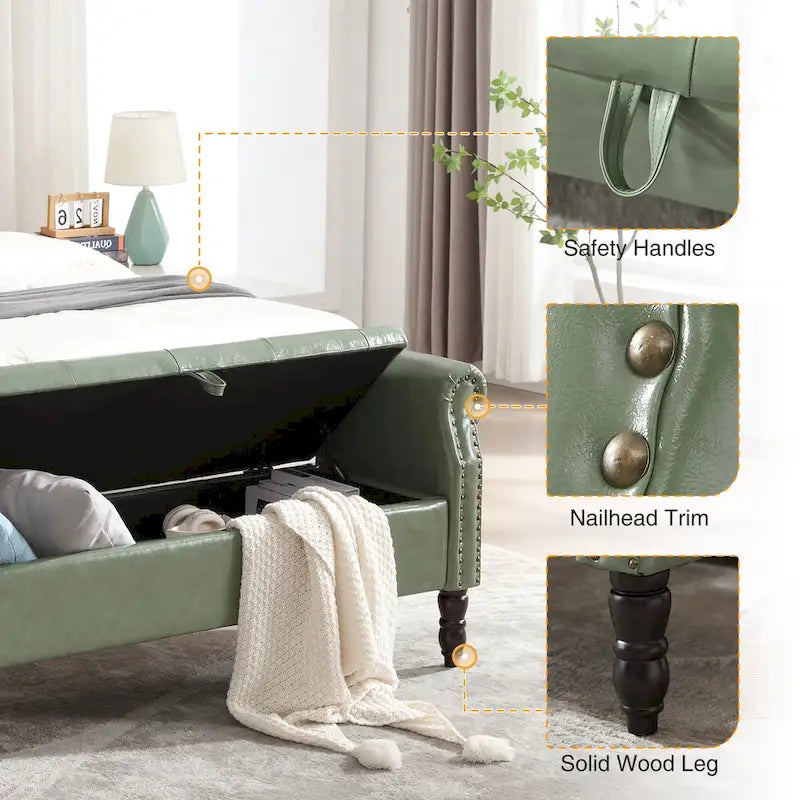 Banc de rangement HOMYKA avec accoudoirs roulés