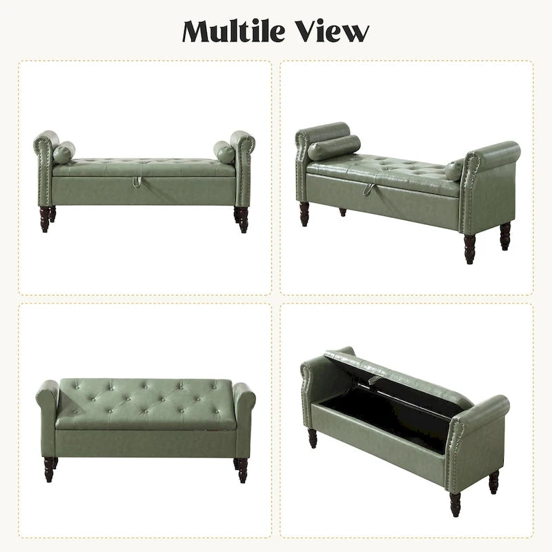 Banc de rangement HOMYKA avec accoudoirs roulés