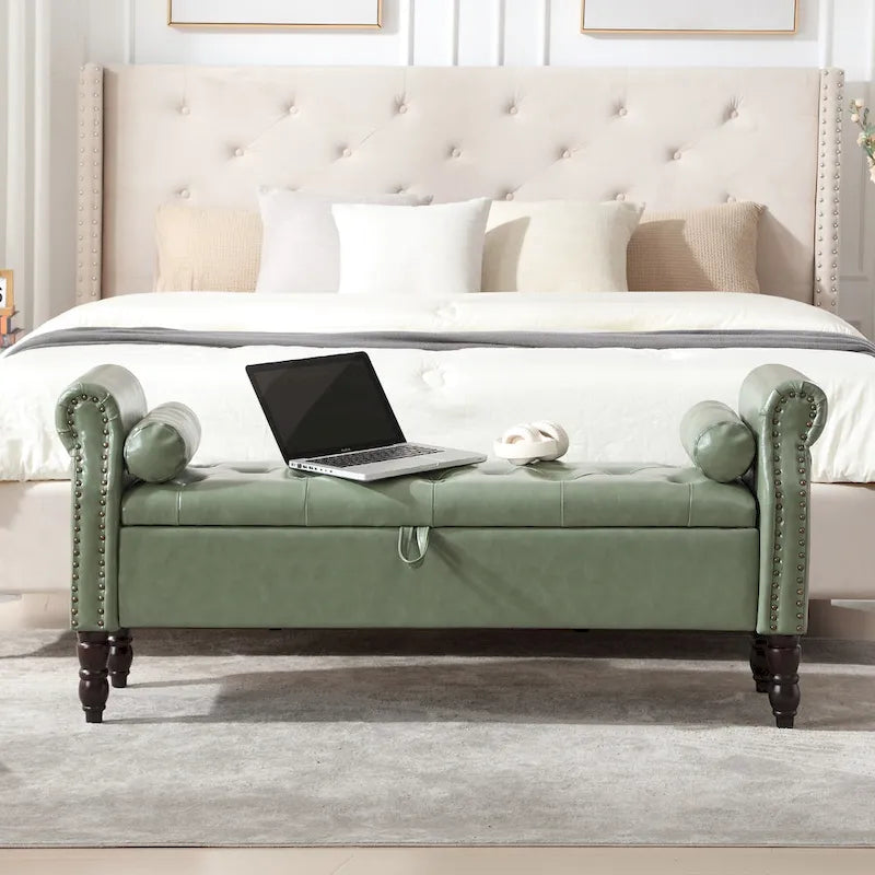 Banc de rangement HOMYKA avec accoudoirs roulés
