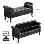 Banc de rangement HOMYKA avec accoudoirs roulés