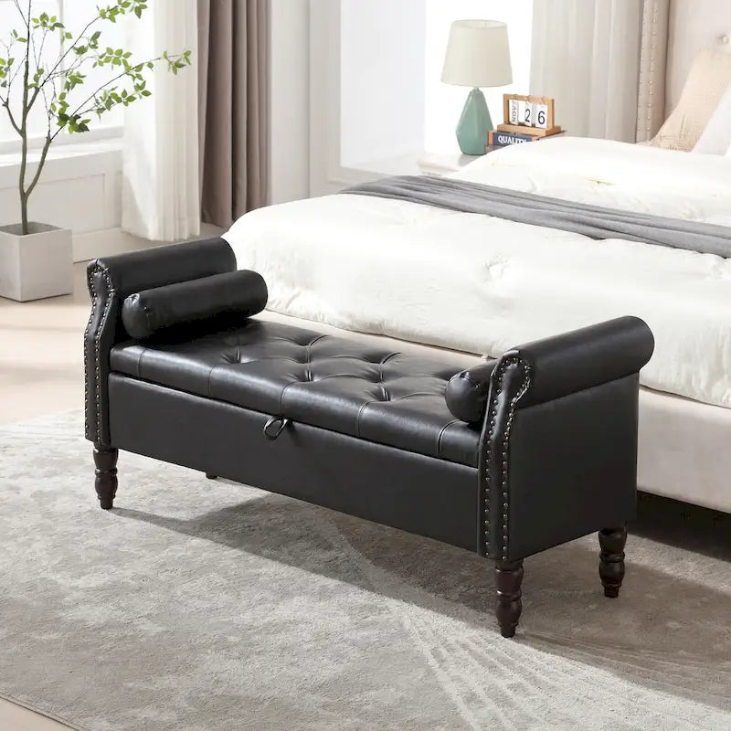Banc de rangement HOMYKA avec accoudoirs roulés