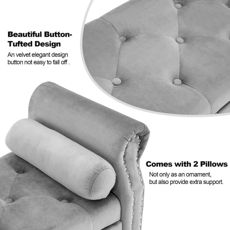 Banc de rangement HOMYKA avec accoudoirs roulés