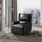 Fauteuil inclinable électrique en cuir véritable Eliseo avec port USB et dossier à oreilles