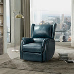 Fauteuil inclinable électrique en cuir véritable Eliseo avec port USB et dossier à oreilles