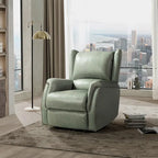Fauteuil inclinable électrique en cuir véritable Eliseo avec port USB et dossier à oreilles