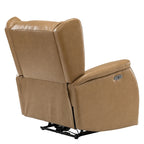 Fauteuil inclinable électrique en cuir véritable Eliseo avec port USB et dossier à oreilles