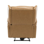 Fauteuil inclinable électrique en cuir véritable Eliseo avec port USB et dossier à oreilles