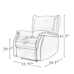 Fauteuil inclinable électrique en cuir véritable Eliseo avec port USB et dossier à oreilles
