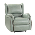 Fauteuil inclinable électrique en cuir véritable Eliseo avec port USB et dossier à oreilles