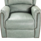 Fauteuil inclinable électrique en cuir véritable Eliseo avec port USB et dossier à oreilles