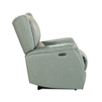 Fauteuil inclinable électrique en cuir véritable Eliseo avec port USB et dossier à oreilles