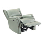 Fauteuil inclinable électrique en cuir véritable Eliseo avec port USB et dossier à oreilles