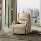 Fauteuil inclinable électrique en cuir véritable Eliseo avec port USB et dossier à oreilles