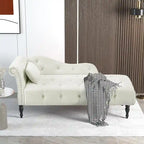 Méridienne 60W en velours, capitonnée avec oreiller et clous décoratifs – 153,9 cm L x 69,8 cm P x 71,9 cm H