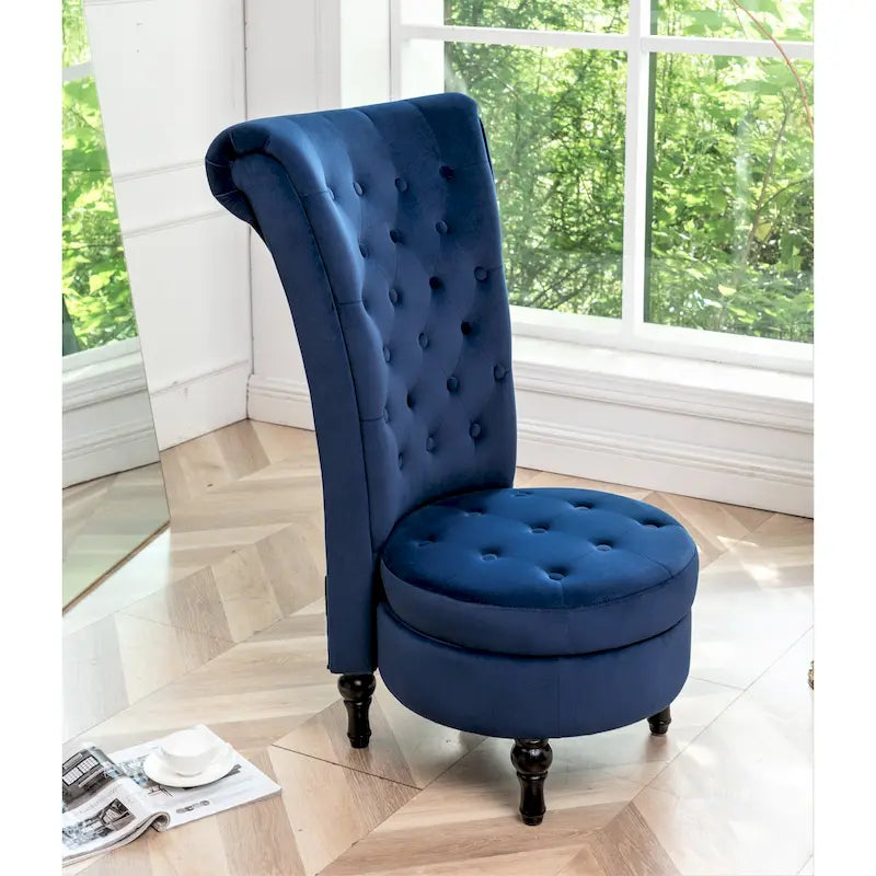 Chaise de vanité dossier haut en velours de 20 po de large Gosser – Accent élégant pour chambre à coucher