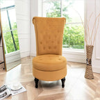 Chaise de vanité dossier haut en velours de 20 po de large Gosser – Accent élégant pour chambre à coucher