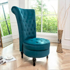 Chaise de vanité dossier haut en velours de 20 po de large Gosser – Accent élégant pour chambre à coucher