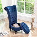 Chaise de vanité dossier haut en velours de 20 po de large Gosser – Accent élégant pour chambre à coucher