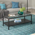 Table basse rectangulaire – Structure en acier et étagère en métal perforé, 45x20x17"
