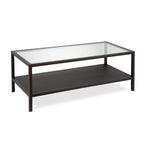 Table basse rectangulaire – Structure en acier et étagère en métal perforé, 45x20x17"