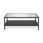 Table basse rectangulaire – Structure en acier et étagère en métal perforé, 45x20x17"