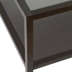 Table basse rectangulaire – Structure en acier et étagère en métal perforé, 45x20x17"