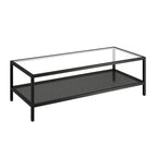 Table basse rectangulaire – Structure en acier et étagère en métal perforé, 45x20x17"