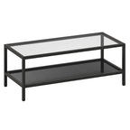 Table basse rectangulaire – Structure en acier et étagère en métal perforé, 45x20x17"
