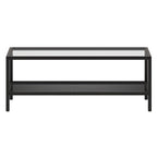 Table basse rectangulaire – Structure en acier et étagère en métal perforé, 45x20x17"